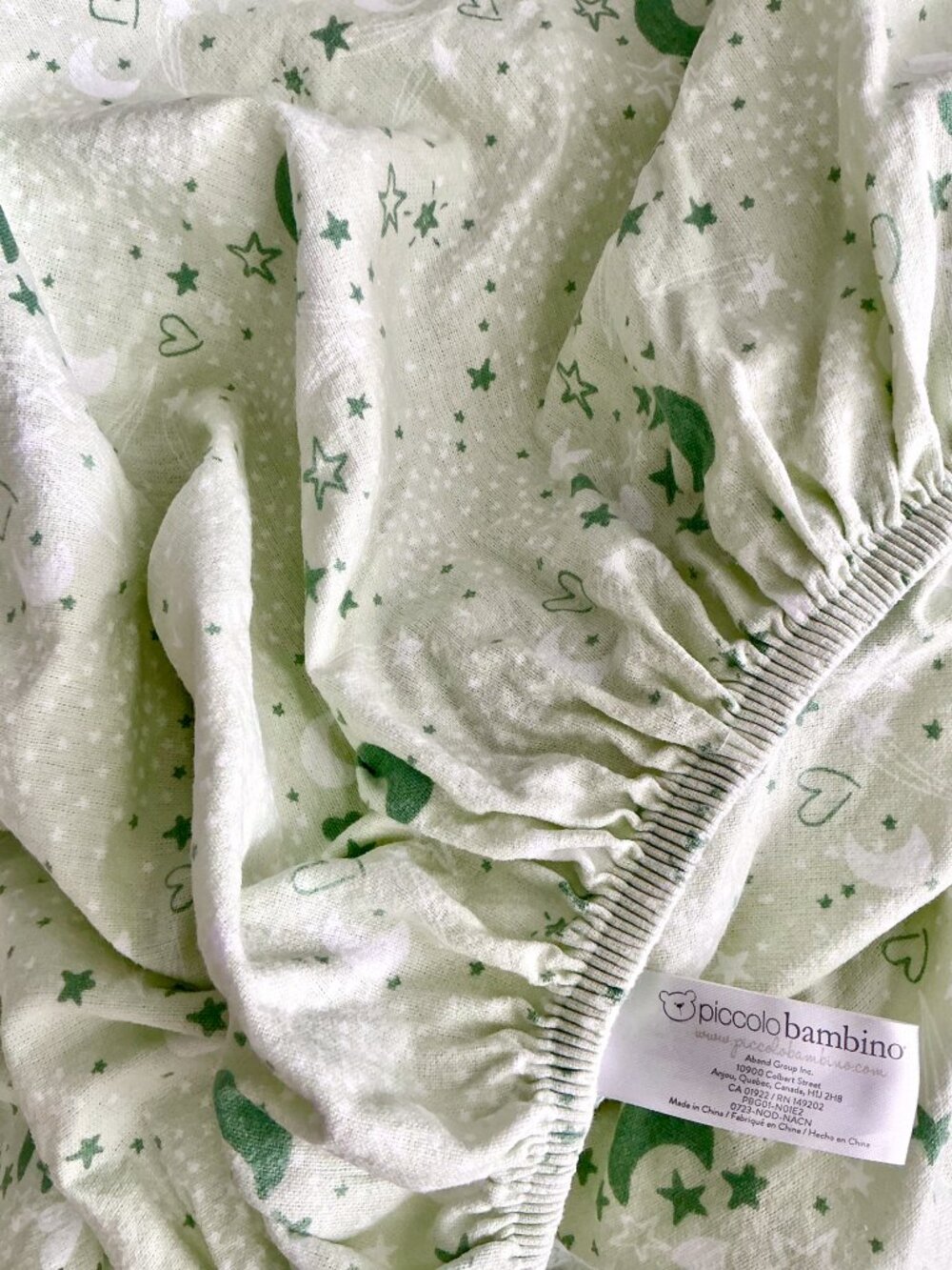 Piccolo Bambino Cotton Green Crib Sheet